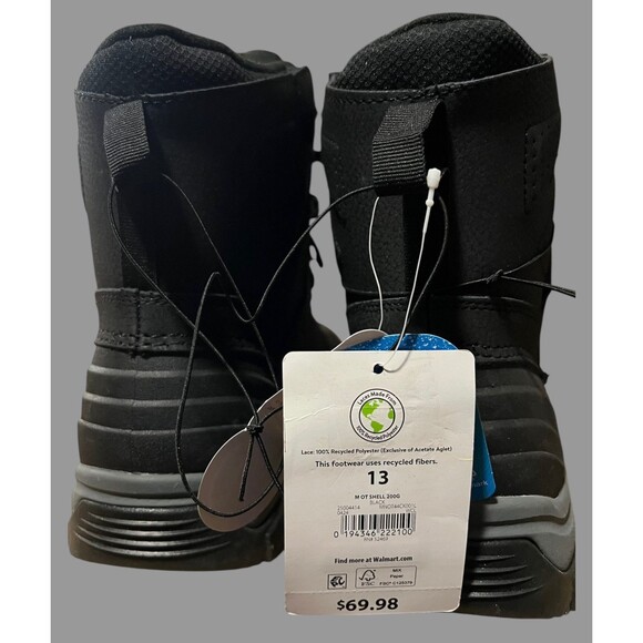 Ozark Trail Men’s Size 13 Leather Snow Boots Black Red Waterproof Winter NEW - Picture 9 of 9